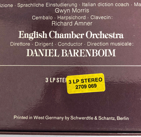 Domenico Cimarosa, Arleen Auger, Julia Hamari, Iulia Várady, Ryland Davies, Dietrich Fischer-Dieskau, Alberto Rinaldi, English Chamber Orchestra, Daniel Barenboim : Il Matrimonio Segreto = The Secret Marriage (3xLP, Album, Box)