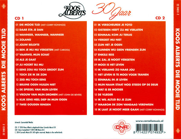 Koos Alberts : 30 Jaar - Die Mooie Tijd (2xCD, Album, Comp)