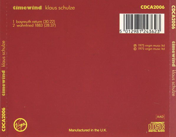 Klaus Schulze : Timewind (CD, Album, RE)
