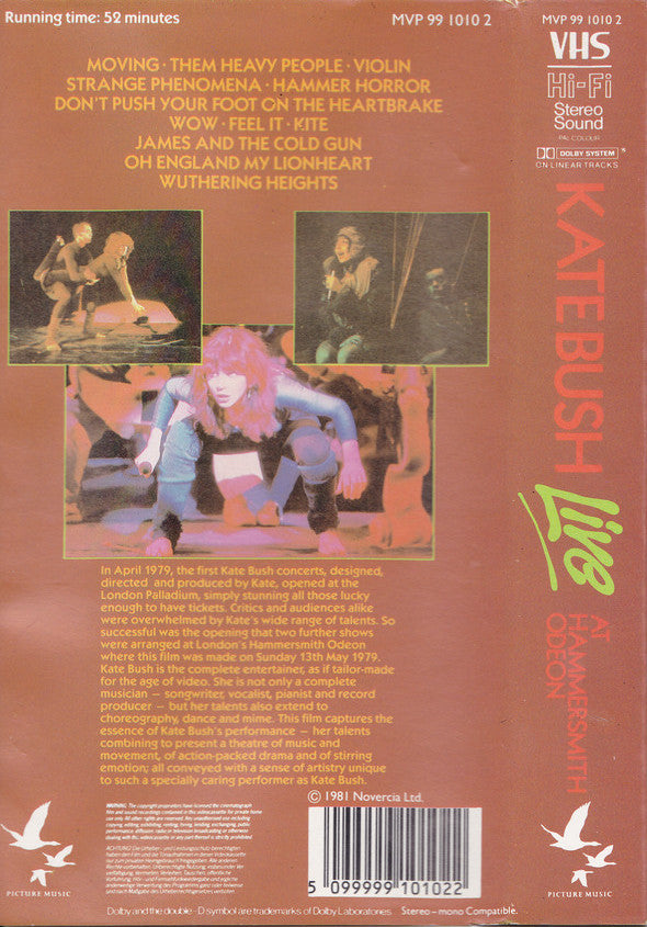 Kate Bush : Live At Hammersmith Odeon (VHS, PAL)