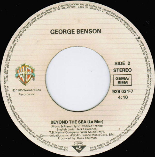 George Benson : Nothing's Gonna Change My Love For You (7", Single)