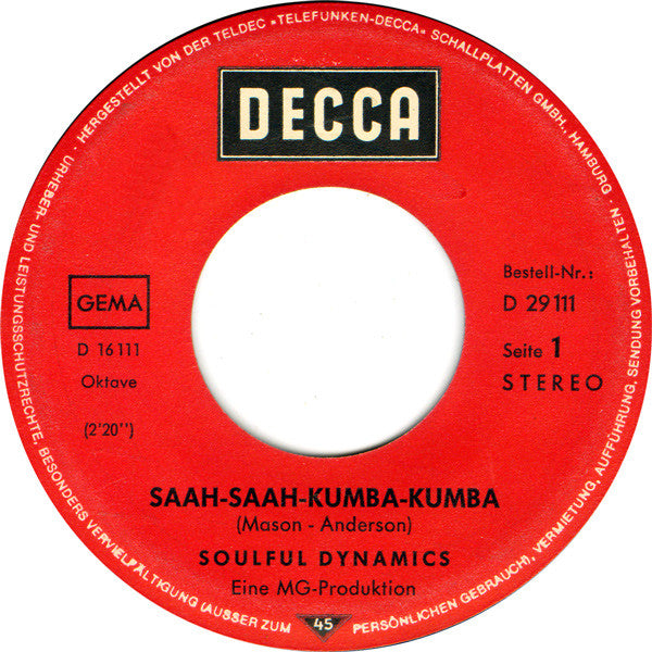Soulful Dynamics : Saah-Saah-Kumba-Kumba (7", Single)