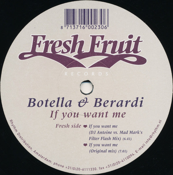 Botella & Berardi : If You Want Me (12")