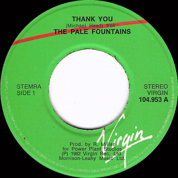 The Pale Fountains : Thank You (7", Single)