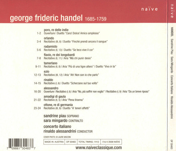 Georg Friedrich Händel - Sandrine Piau, Sara Mingardo, Concerto Italiano, Rinaldo Alessandrini : Arias And Duets (CD)