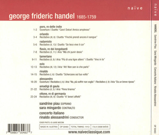 Georg Friedrich Händel - Sandrine Piau, Sara Mingardo, Concerto Italiano, Rinaldo Alessandrini : Arias And Duets (CD)