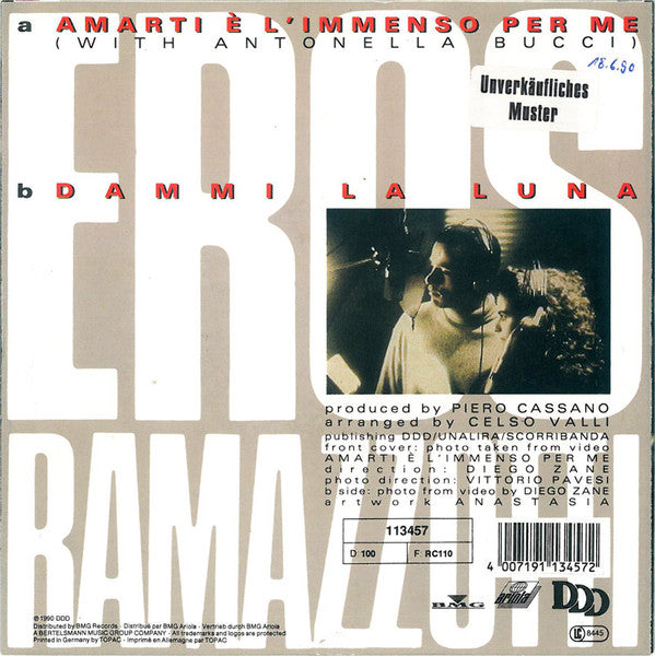 Eros Ramazzotti : Amarti È L'Immenso Per Me (7", Single)