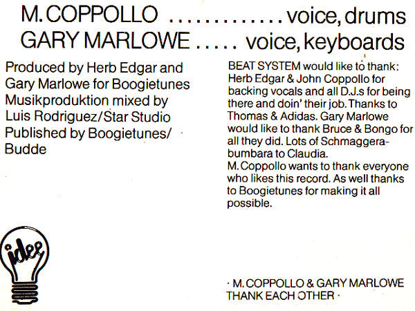Beat System (7) : The Noise Dance (Special DJ-Mix) (12", Maxi, Ltd, Whi)