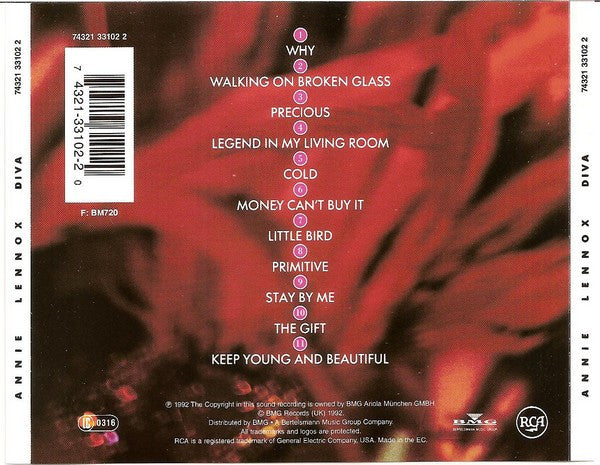 Annie Lennox : Diva (CD, Album, RE)