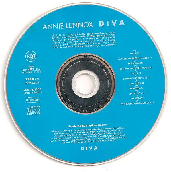 Annie Lennox : Diva (CD, Album, RE)