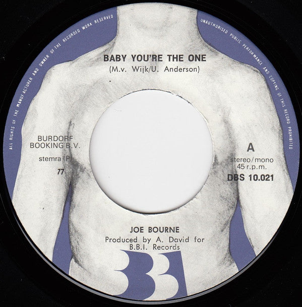Joe Bourne : Baby You're The One / Soft Melodies (7", Single)