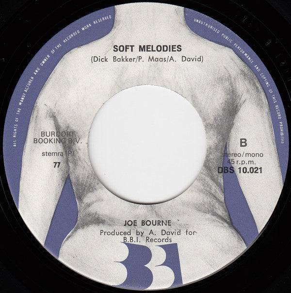 Joe Bourne : Baby You're The One / Soft Melodies (7", Single)