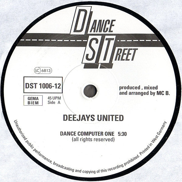 Deejays United : Dance Computer One (12", Maxi)