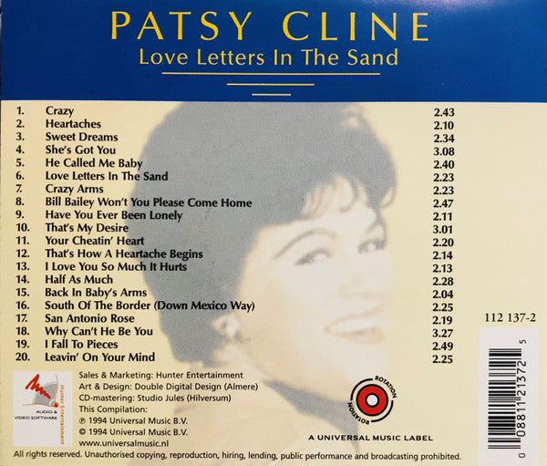 Patsy Cline : Love Letters In The Sand (CD, Comp, RE)