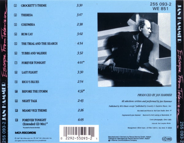 Jan Hammer : Escape From Television (CD, Album)