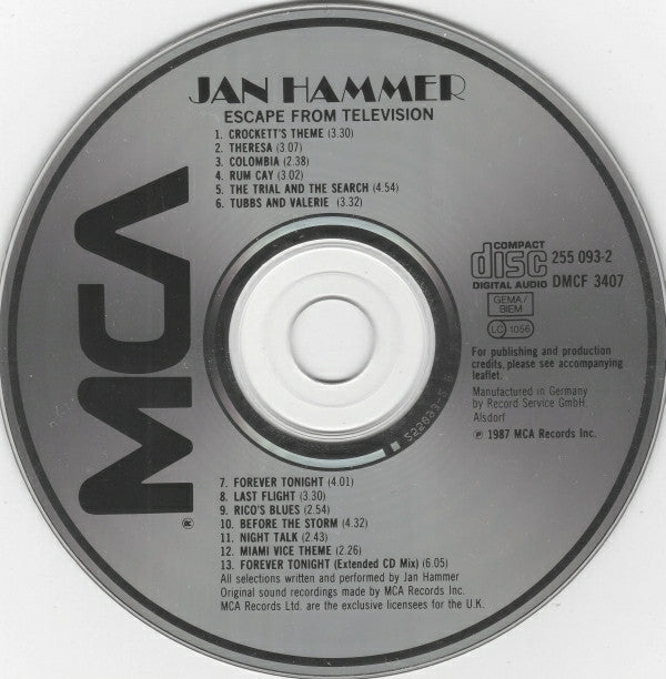 Jan Hammer : Escape From Television (CD, Album)
