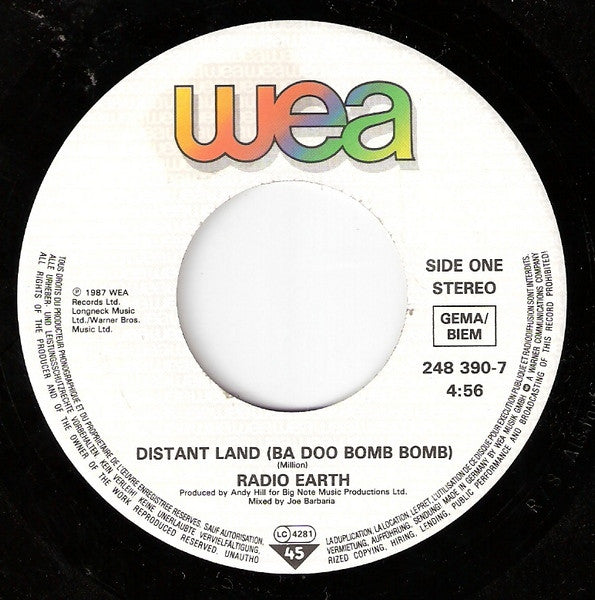 Radio Earth : Distant Land (Ba Doo Bomb Bomb) (7", Single)