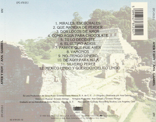Ana Gabriel : Ayer y Hoy (CD, Album)