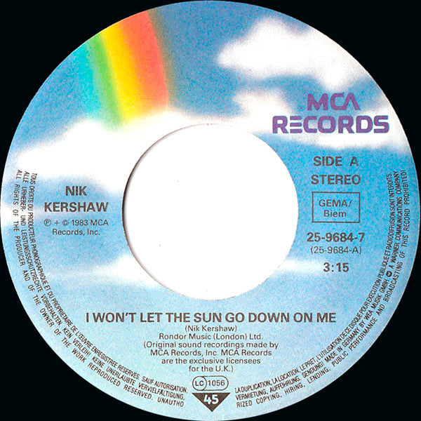 Nik Kershaw : I Won't Let The Sun Go Down On Me (7", Single)