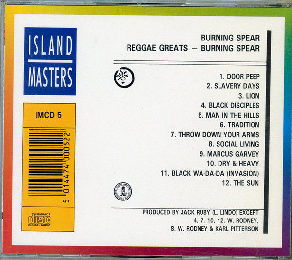 Burning Spear : Reggae Greats (CD, Comp, RE)