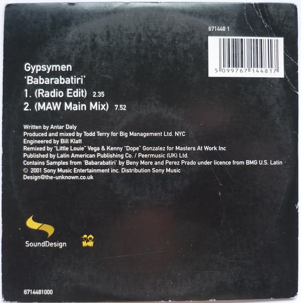 Gypsymen : Babarabatiri (CD, Single)