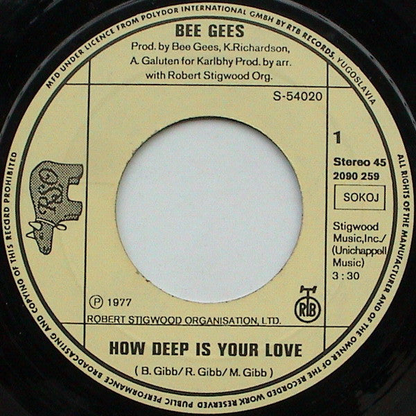 Bee Gees : How Deep Is Your Love / Can't Keep A Good Man Down (7", Single)