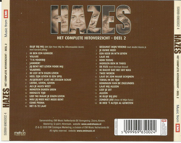 André Hazes : Hazes (Het Complete Hitoverzicht - Deel 2) (2xCD, Comp)