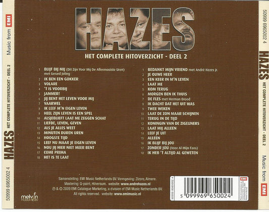 André Hazes : Hazes (Het Complete Hitoverzicht - Deel 2) (2xCD, Comp)