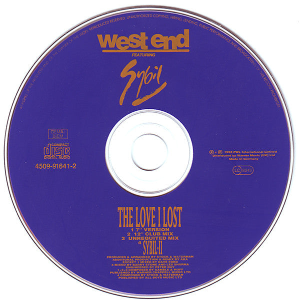 West End Featuring Sybil : The Love I Lost (CD, Maxi)