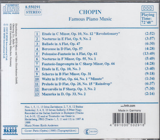 Frédéric Chopin : Famous Piano Music (CD, Album)