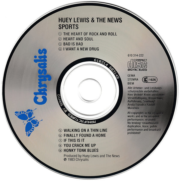 Huey Lewis & The News : Sports (CD, Album, RE)