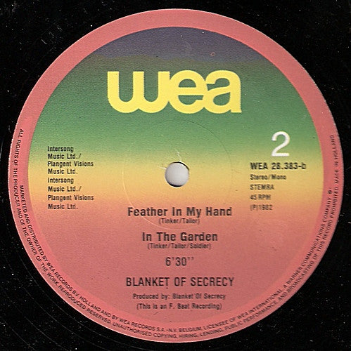 Blanket Of Secrecy : Say You Will (Extended Version) (12", Maxi)