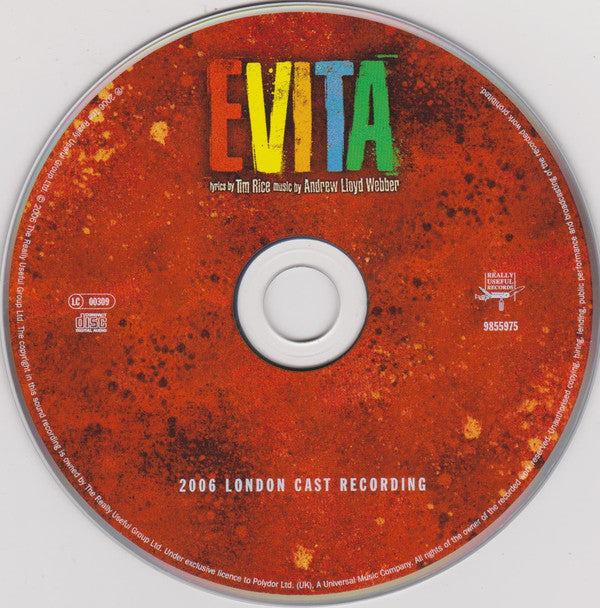Andrew Lloyd Webber and Tim Rice : Evita (2006 London Cast Recording) (CD, Album)