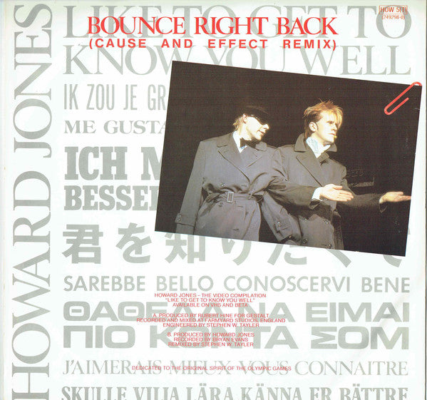 Howard Jones : Like To Get To Know You Well (12", Single, Dam)
