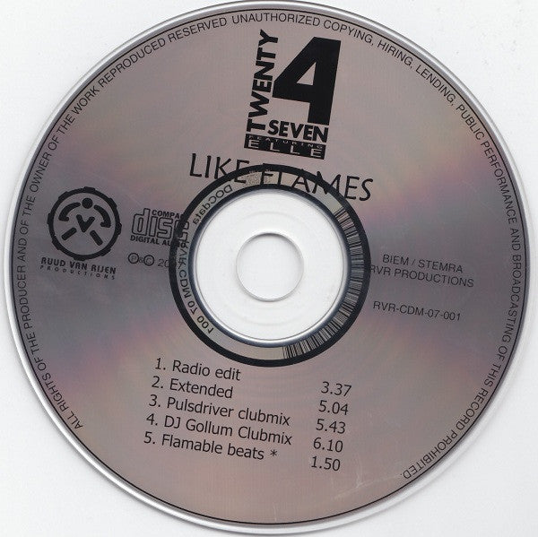 Twenty 4 Seven Featuring Elle : Like Flames (CD, Maxi)