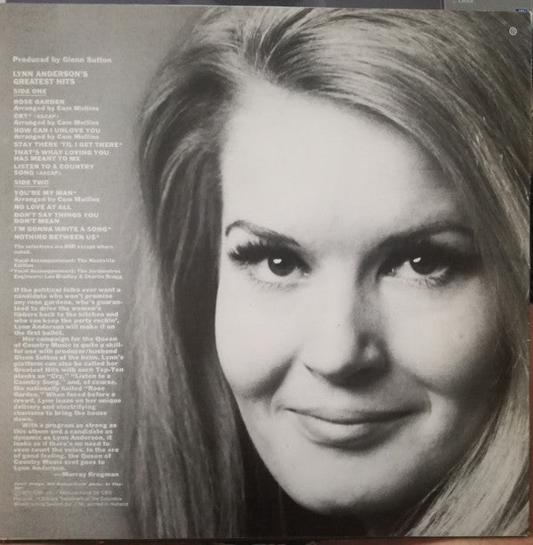 Lynn Anderson : Lynn Anderson's Greatest Hits (LP, Comp)