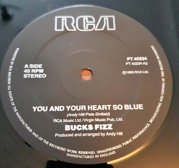 Bucks Fizz : You And Your Heart So Blue (12")
