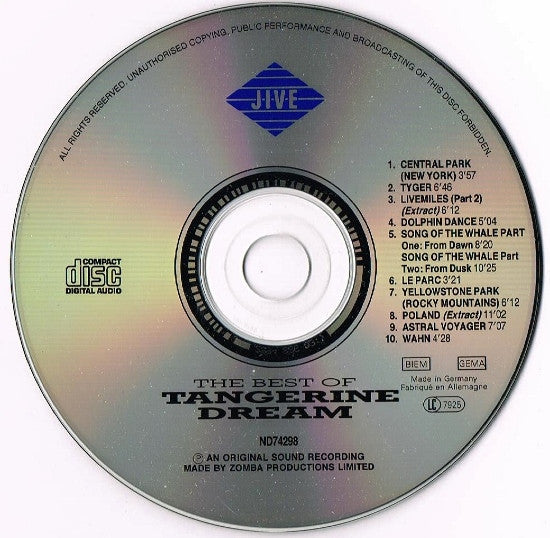 Tangerine Dream : The Best Of Tangerine Dream (CD, Comp, PDO)
