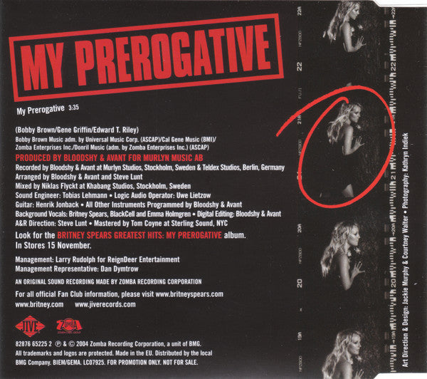 Britney Spears : My Prerogative (CD, Single, Promo)