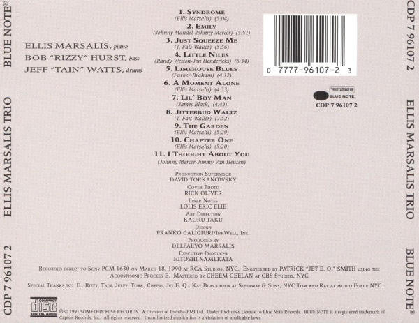 Ellis Marsalis Trio : Ellis Marsalis Trio (CD, Album)