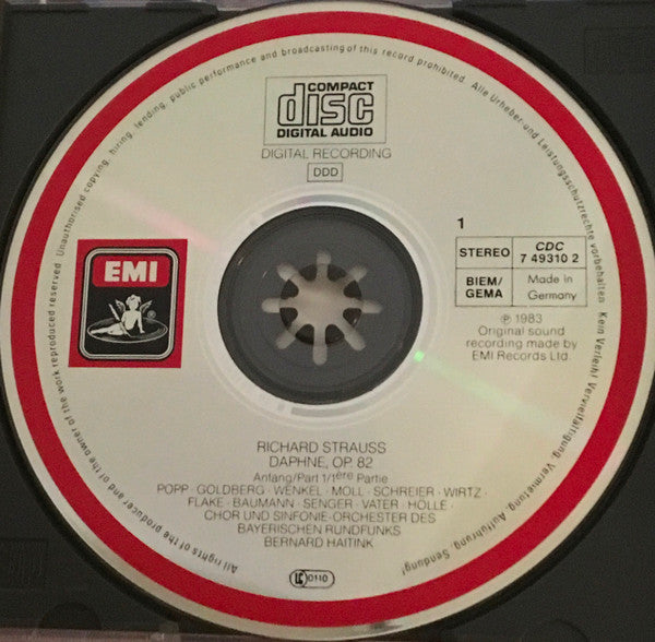 Richard Strauss - Lucia Popp, Reiner Goldberg, Peter Schreier, Ortrun Wenkel, Kurt Moll, Chor Des Bayerischen Rundfunks Und Symphonie-Orchester Des Bayerischen Rundfunks / Bernard Haitink : Daphne (2xCD, RE)