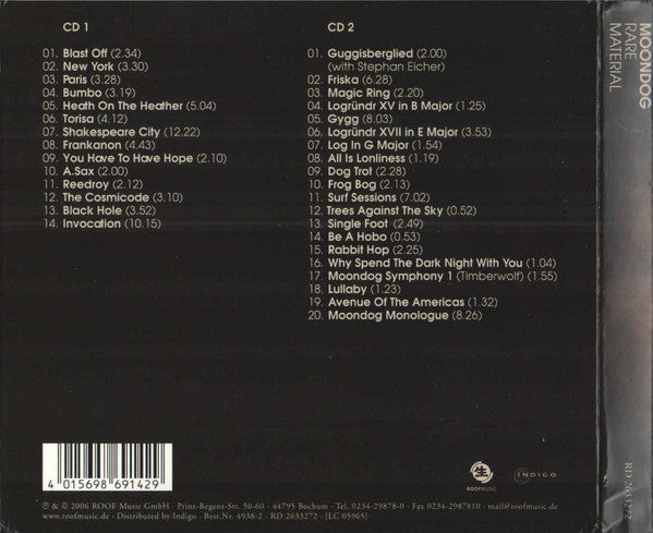 Moondog (2) : Rare Material (2xCD, Comp)