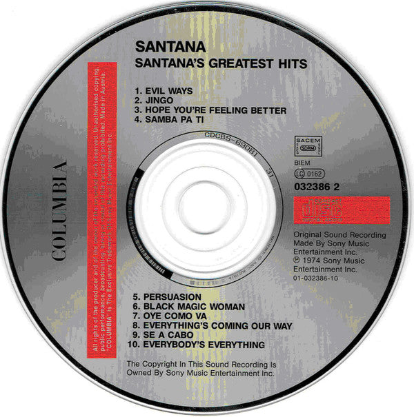 Santana : Santana's Greatest Hits (CD, Comp, RE)