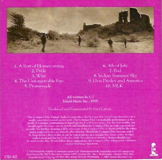 U2 : The Unforgettable Fire (CD, Album, RE)