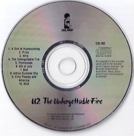 U2 : The Unforgettable Fire (CD, Album, RE)