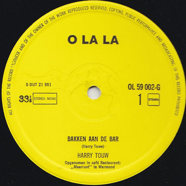 Harry Touw : Bakken Aan De Bar (LP, Album)