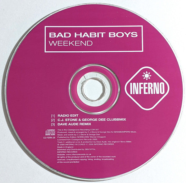 Bad Habit Boys : Weekend (CD, Single)