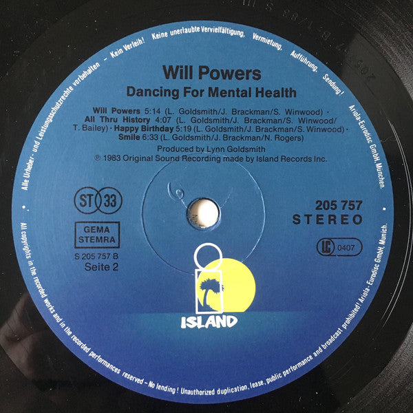 Will Powers : Dancing For Mental Health (LP, Album)