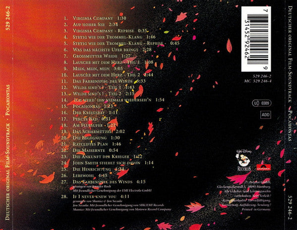 Alan Menken, Stephen Schwartz : Pocahontas (Film Soundtrack • Deutsche Originalversion) (CD, Album, RE)
