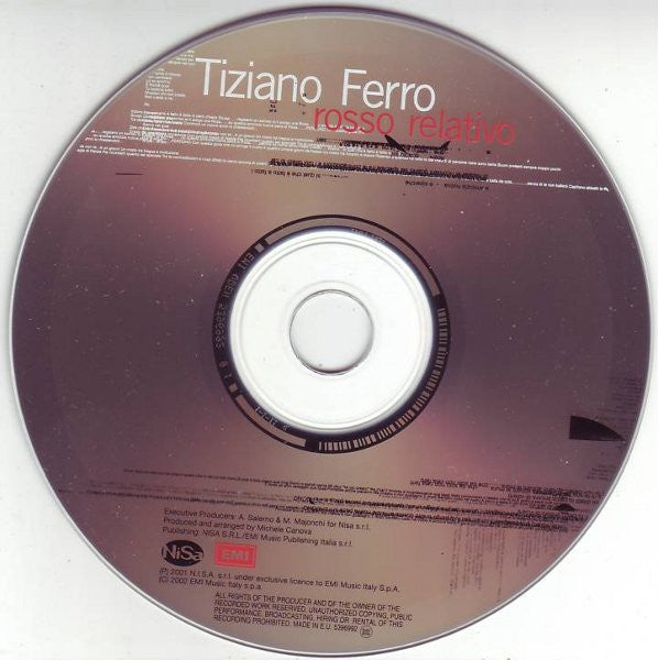 Tiziano Ferro : Rosso Relativo (CD, Album, RE)
